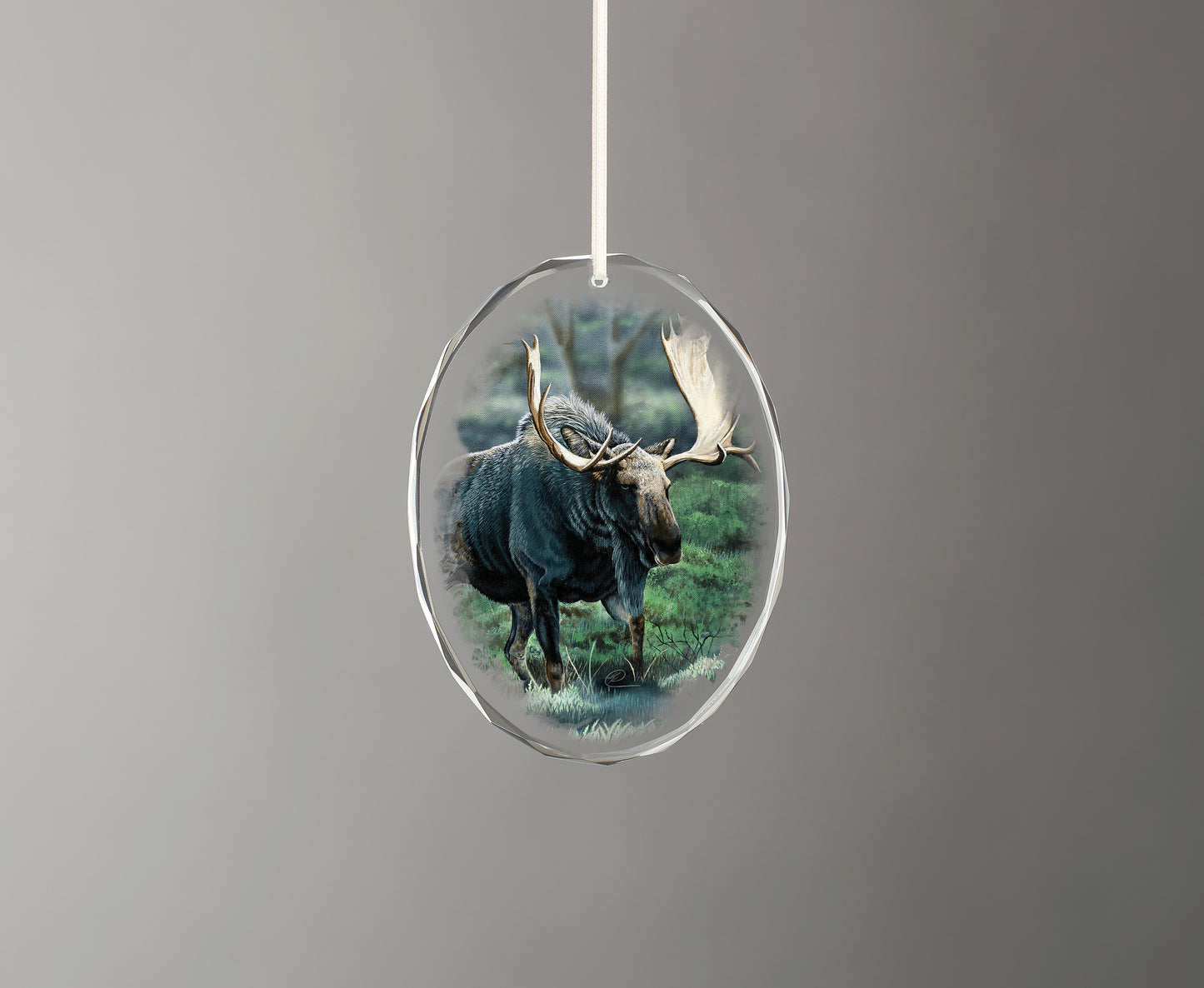 Midnight Forage - Oval Glass Ornament