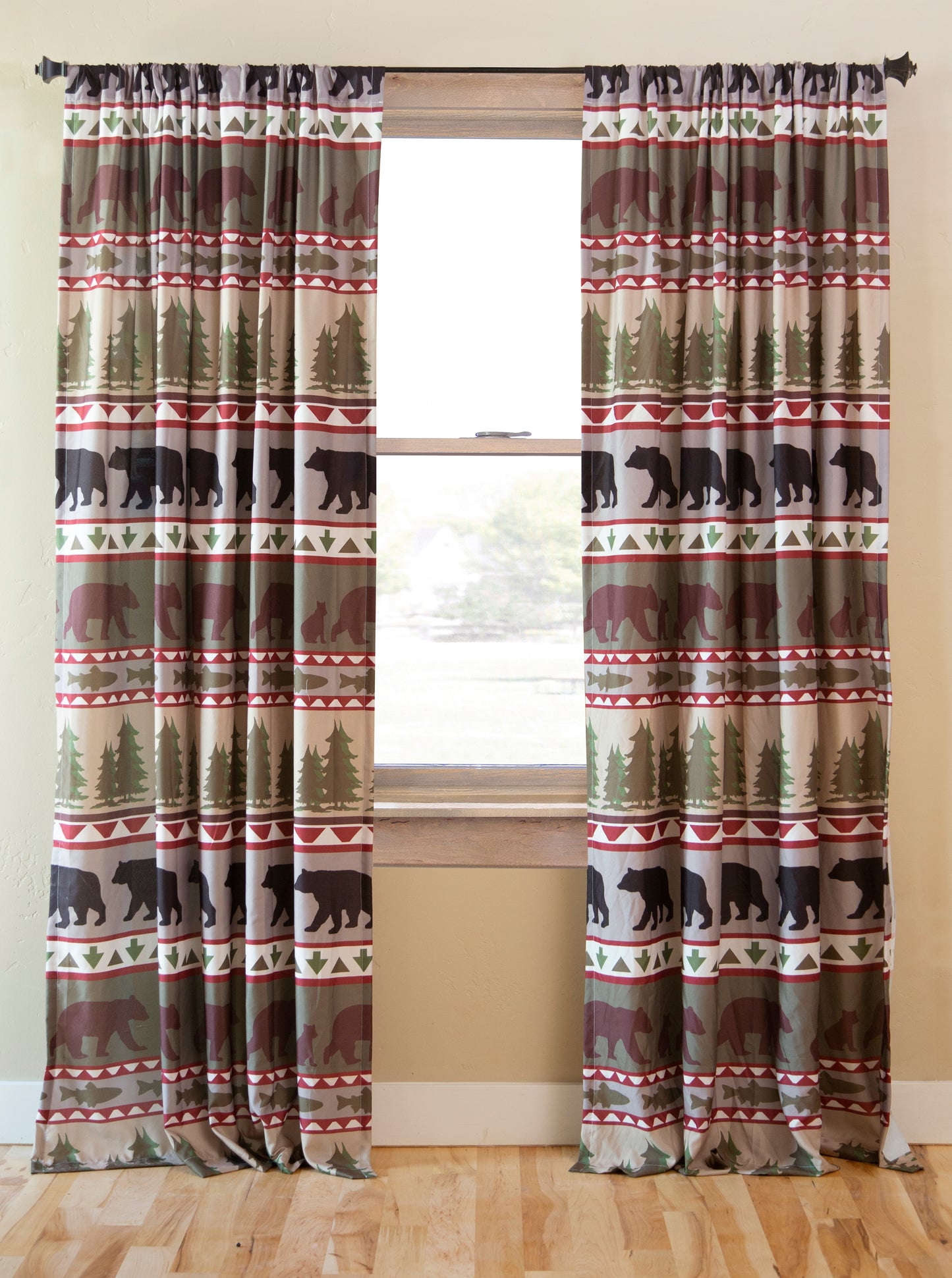 Bear Stripe - 54" x 84" Drape Panels (Set of 2)