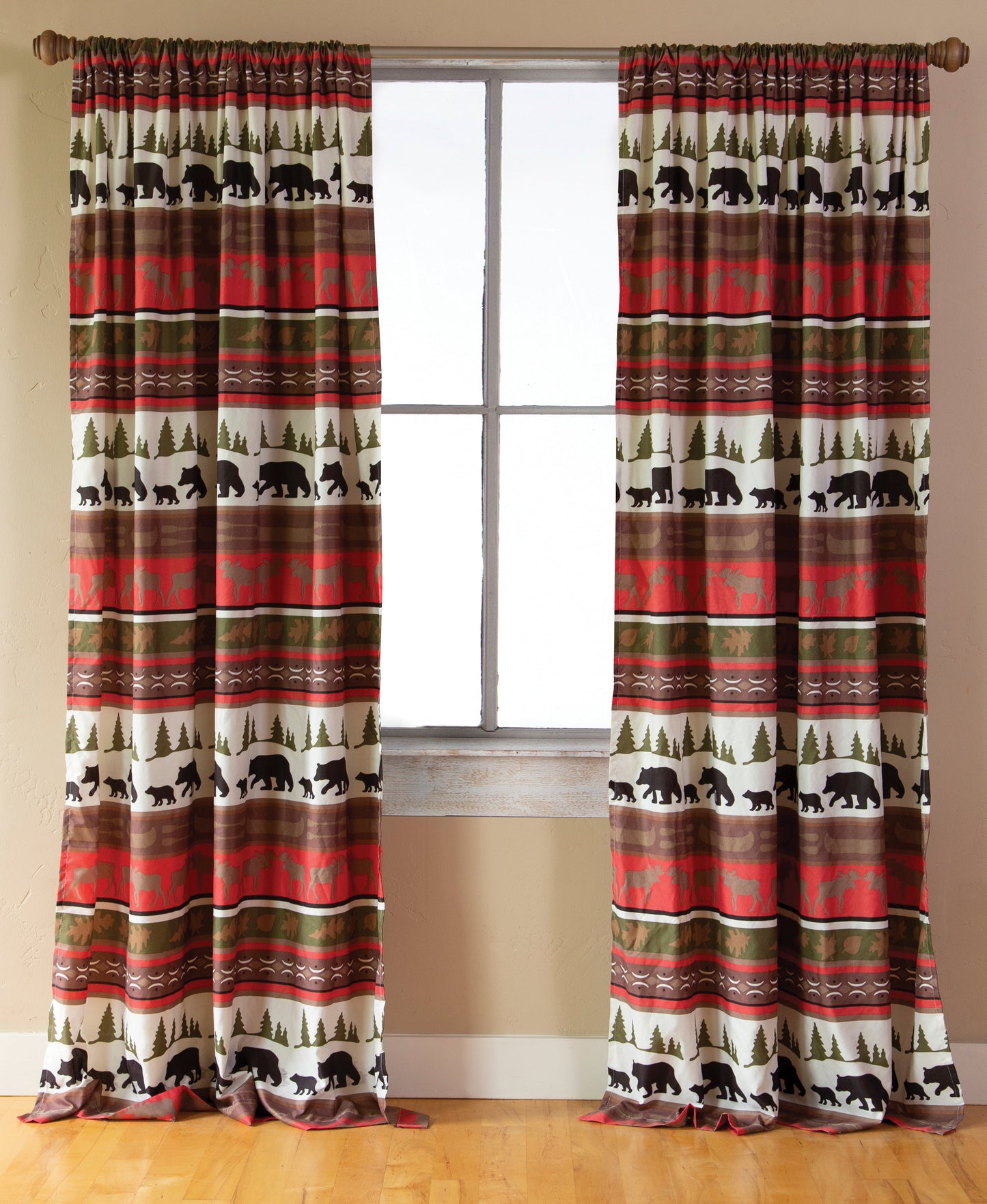 Cabin and Lodge Stripe - 54" x 84" Drape Panels (Set of 2)