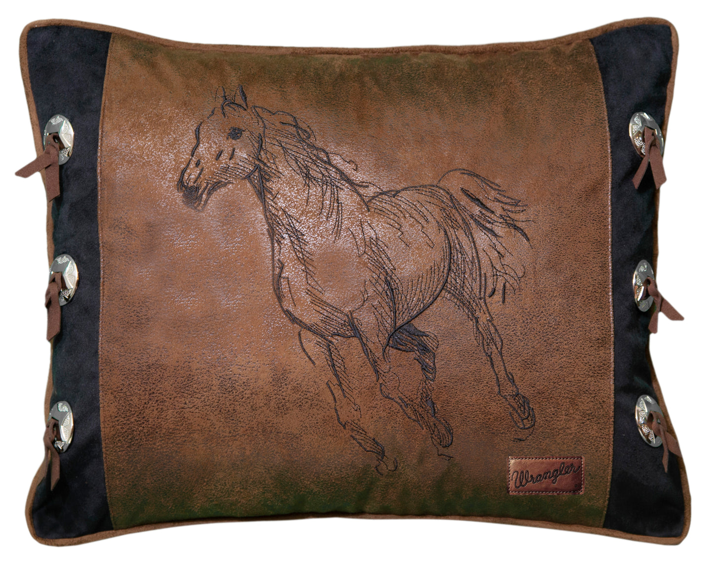 Wrangler Embroidered Black Horse - 16" x 20" Pillow