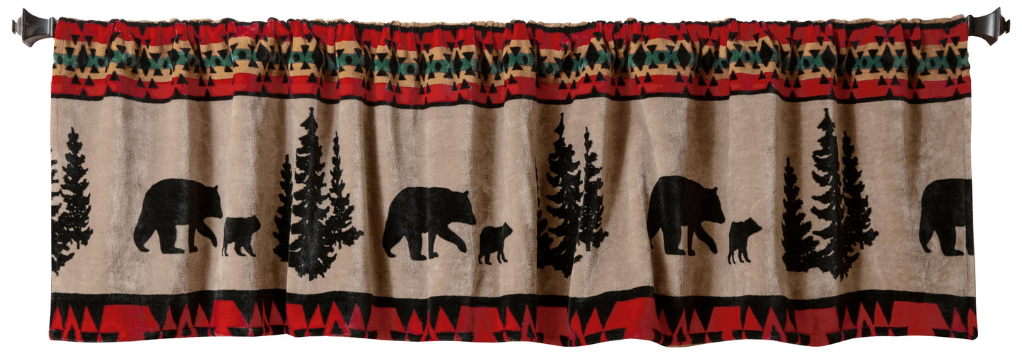 Bear Trail Plush Window Valance 80" x 18"