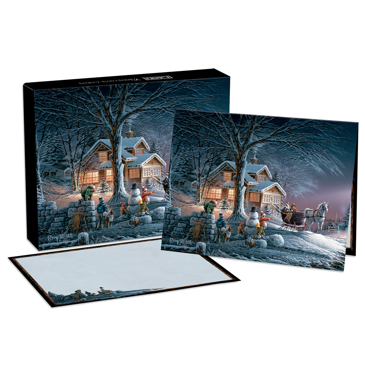 Lot De 5 Cartes De Noël Artistiques Caritatives - Rouges-Gorges D'Hiver