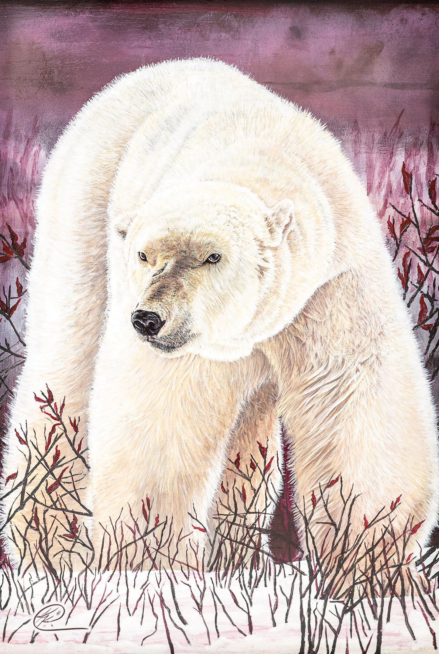 Purple Polar - 18" x 12" Wood Sign