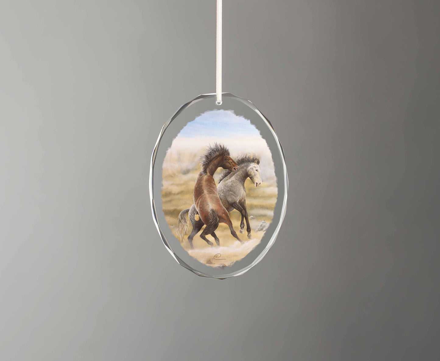Dusty Tassel - Oval Glass Ornament