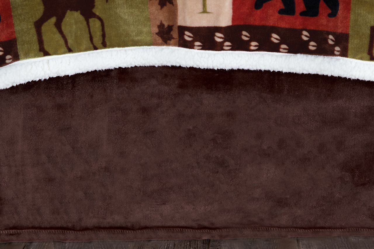 Solid Brown Plush Velvet Bed Skirt, Twin