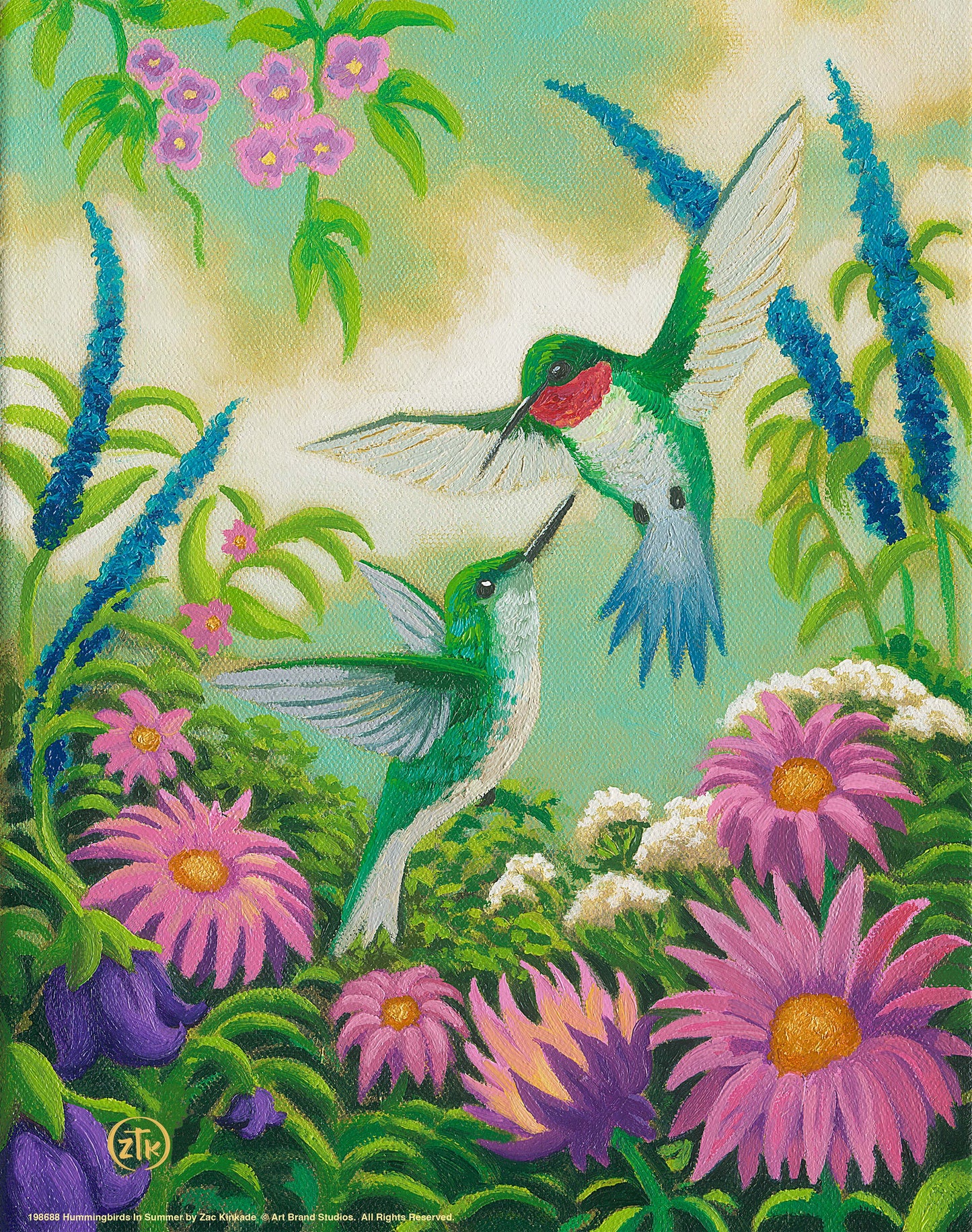 Hummingbirds In Summer - Art Prints