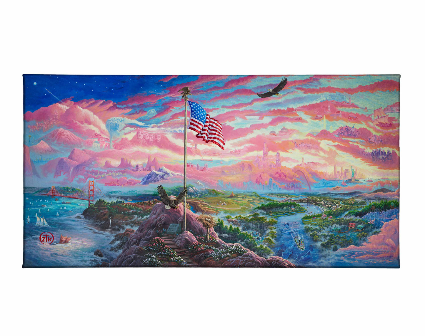 From Sea to Shining Sea - 16" x 31" Gallery Wrapped Canvas
