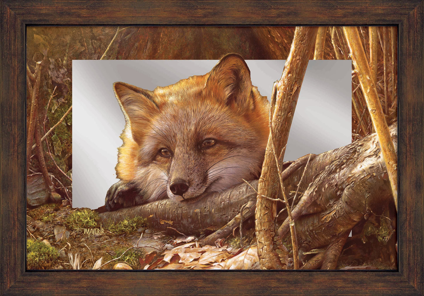 A Touch of Warmth - 16" x 24" Mirror Framed Barnwood
