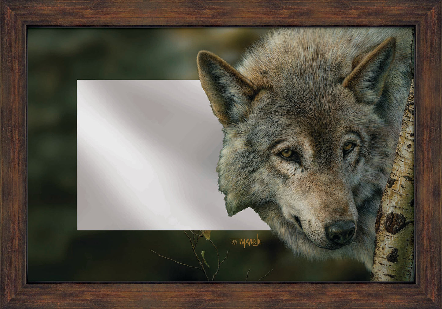 Silver and Gold - 16" x 24" Mirror Framed Barnwood