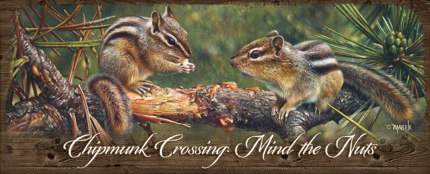 Twin Foragers - 12" x 30" Wood Sign