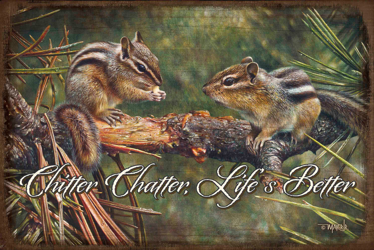 Twin Foragers - 12" x 18" Wood Sign