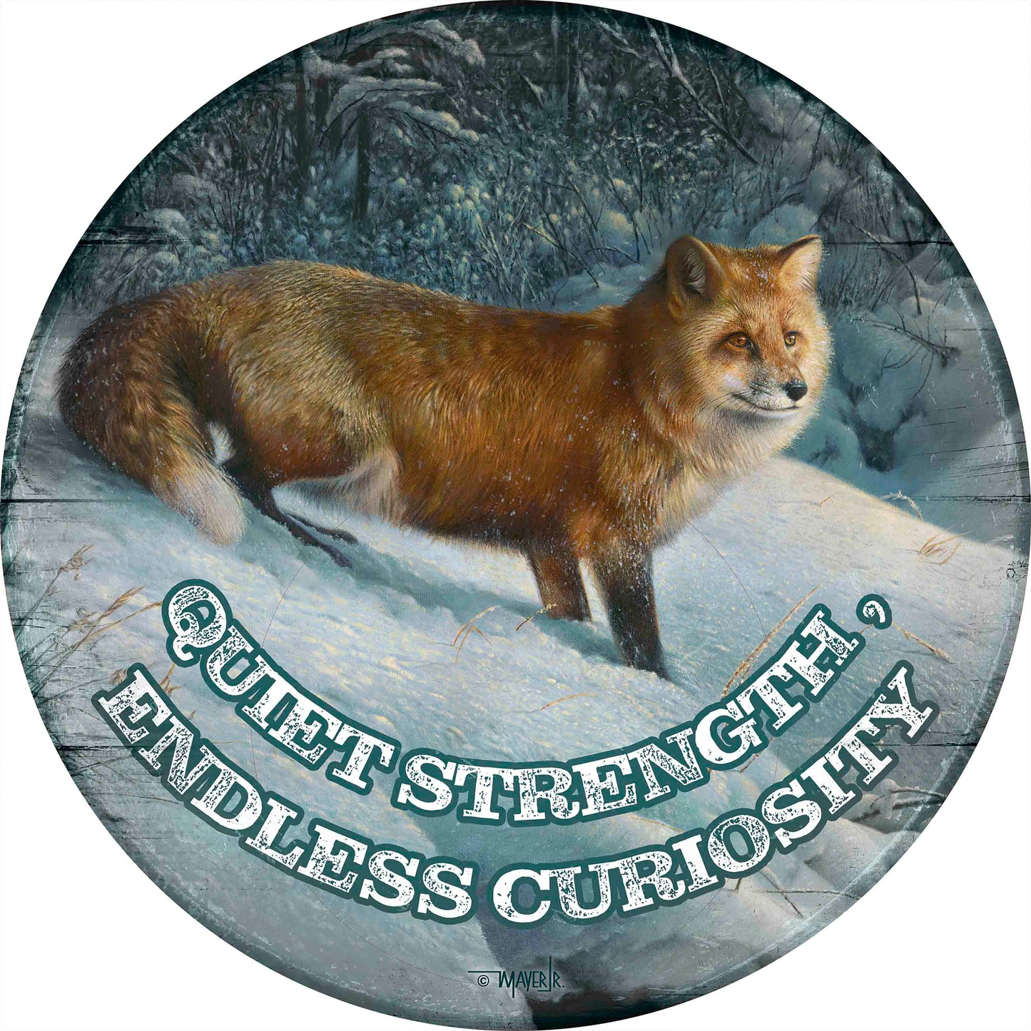 Cautious Roamer - 21" Round Wood Sign