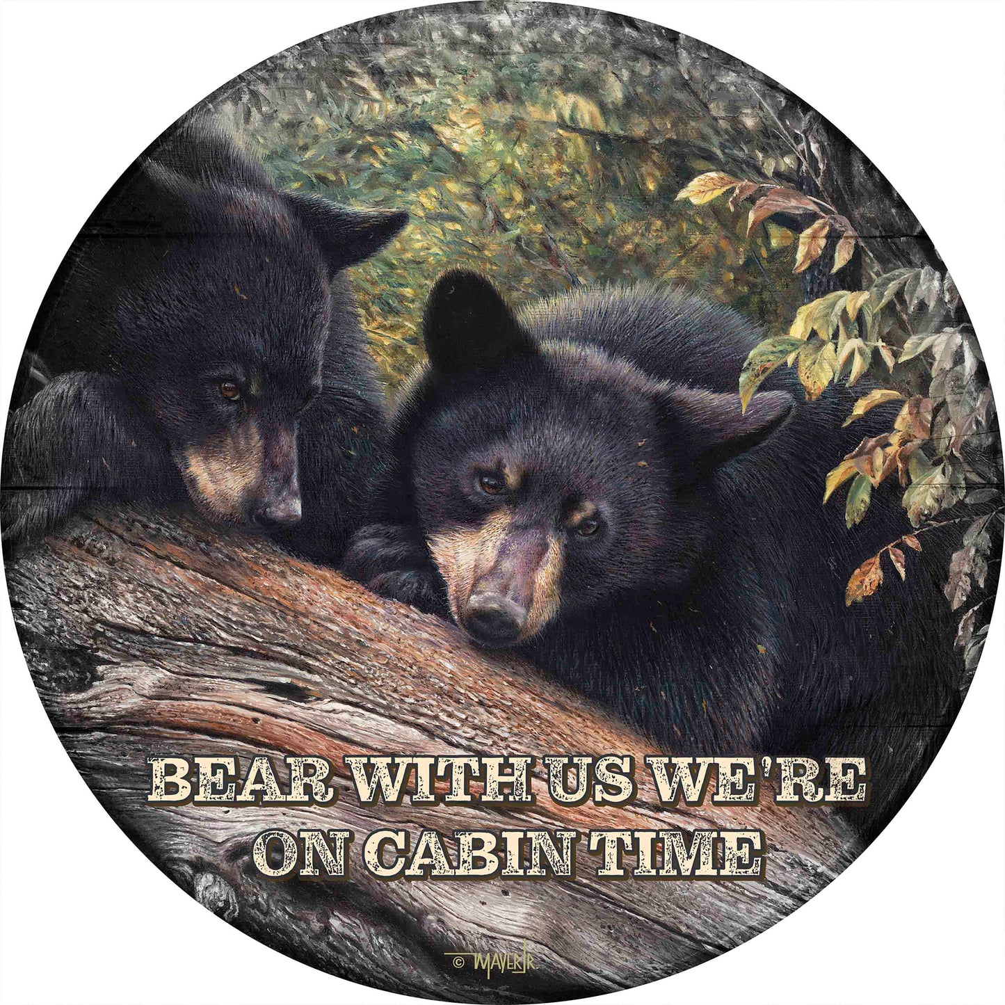 Mom’s Awaiting - 21" Round Wood Sign