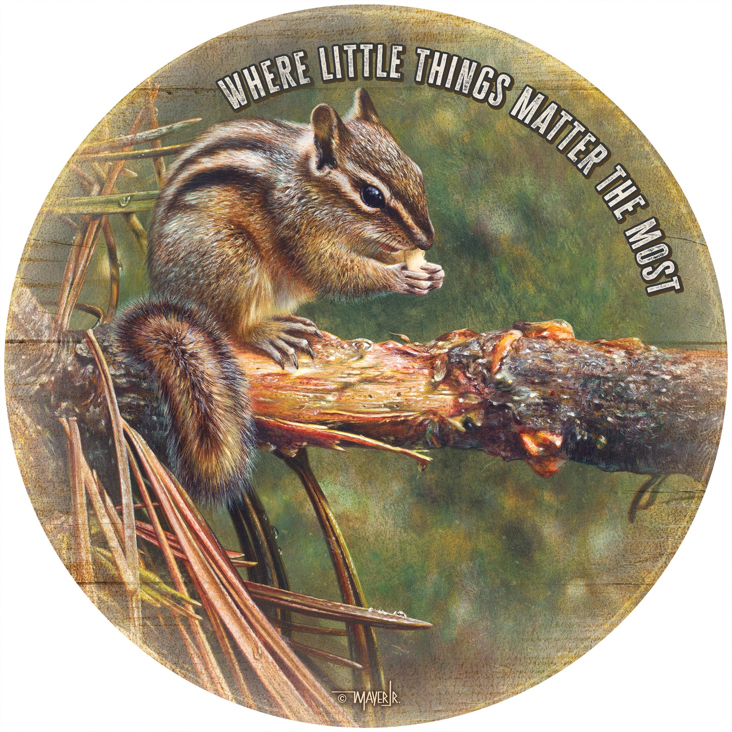 Twin Foragers - 21" Round Wood Sign