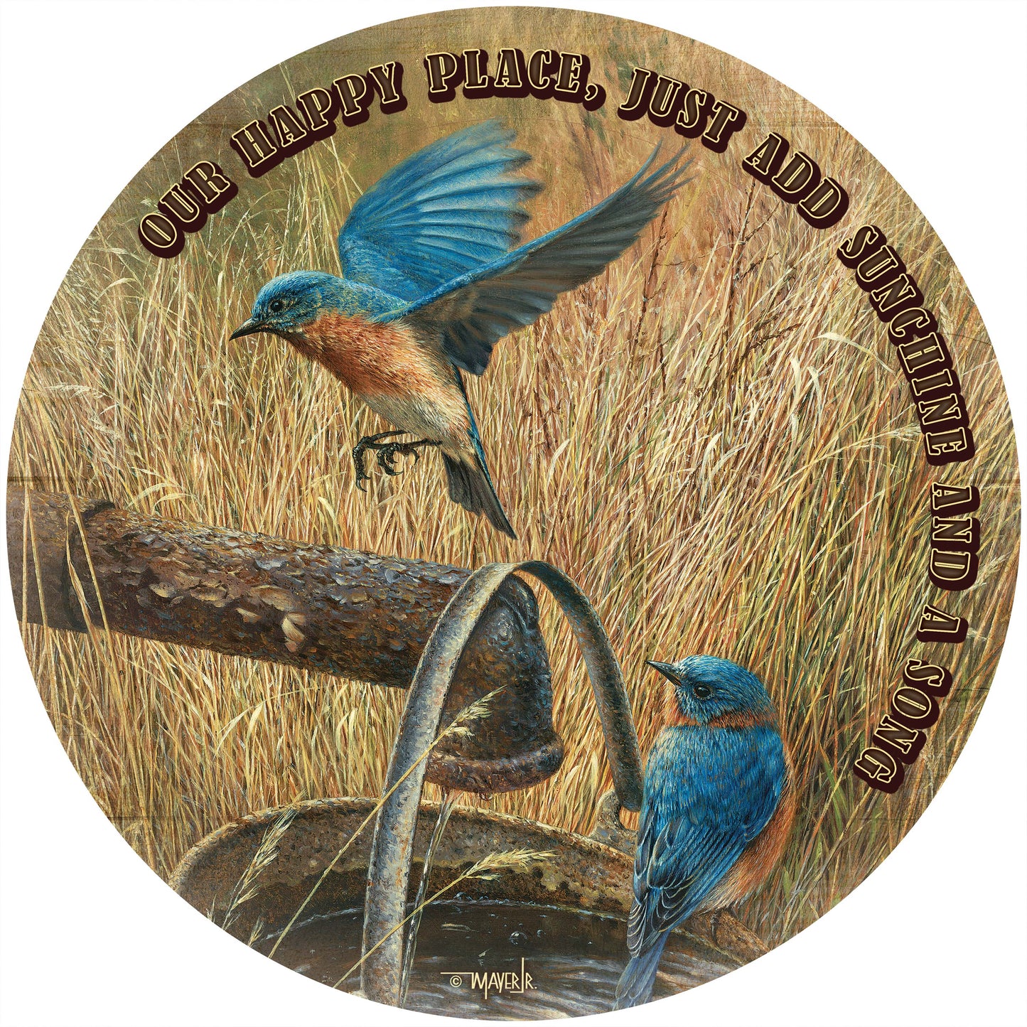 Farmland Dwellers - 21" Round Wood Sign