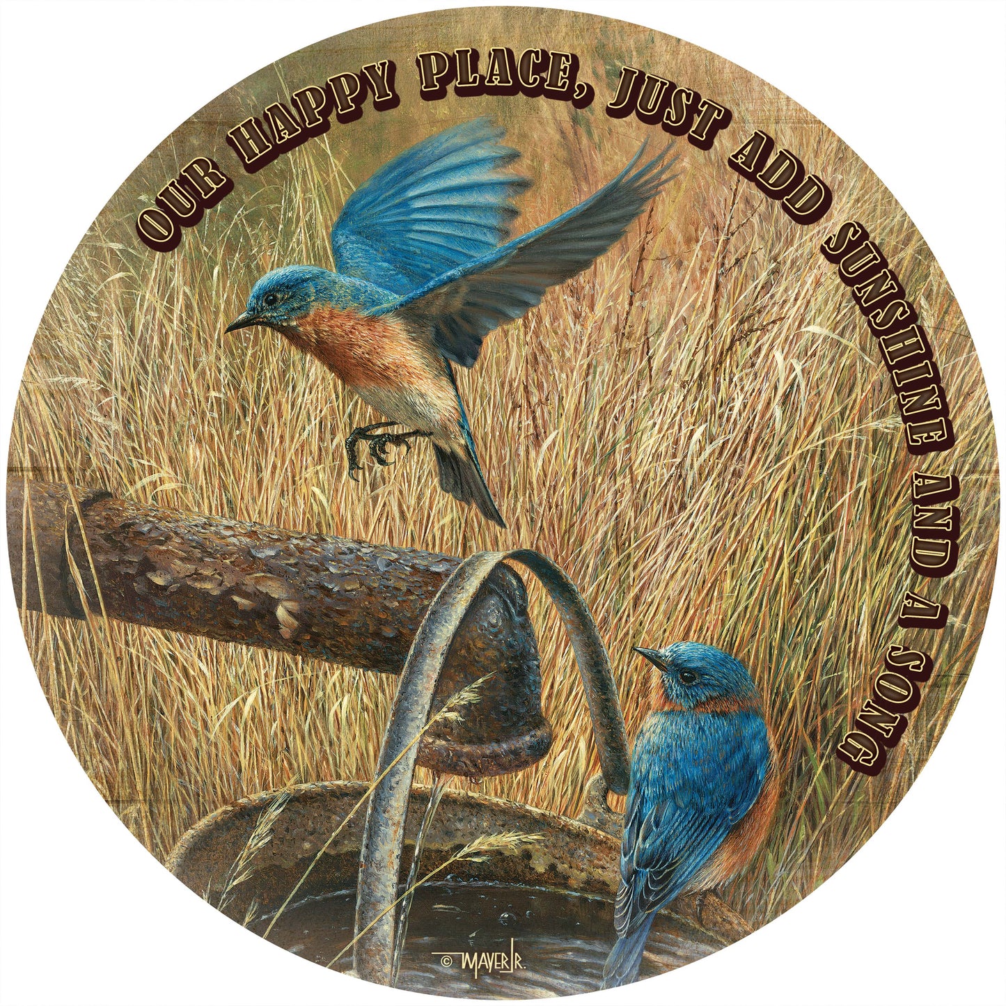 Farmland Dwellers - 21" Round Wood Sign