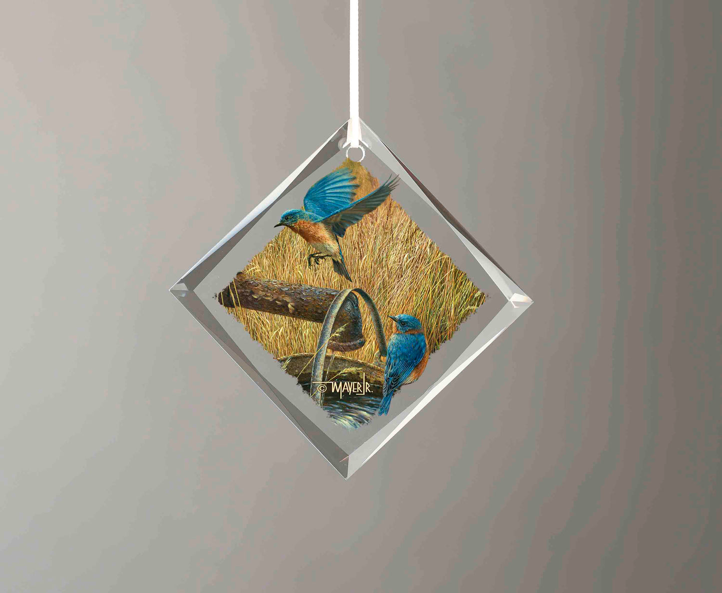 Farmland Dwellers - Diamond-Shaped Glass Ornament