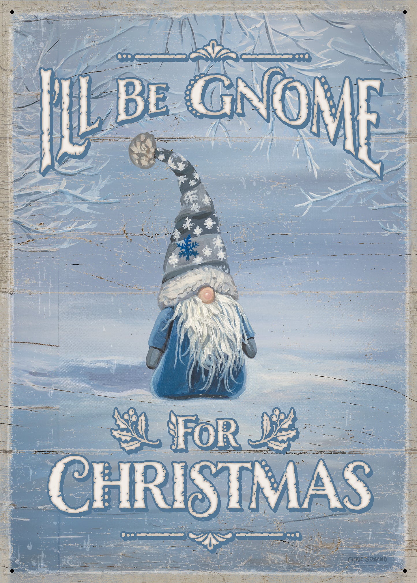 Gnome for Christmas - 12" x 16.75" Tin Sign