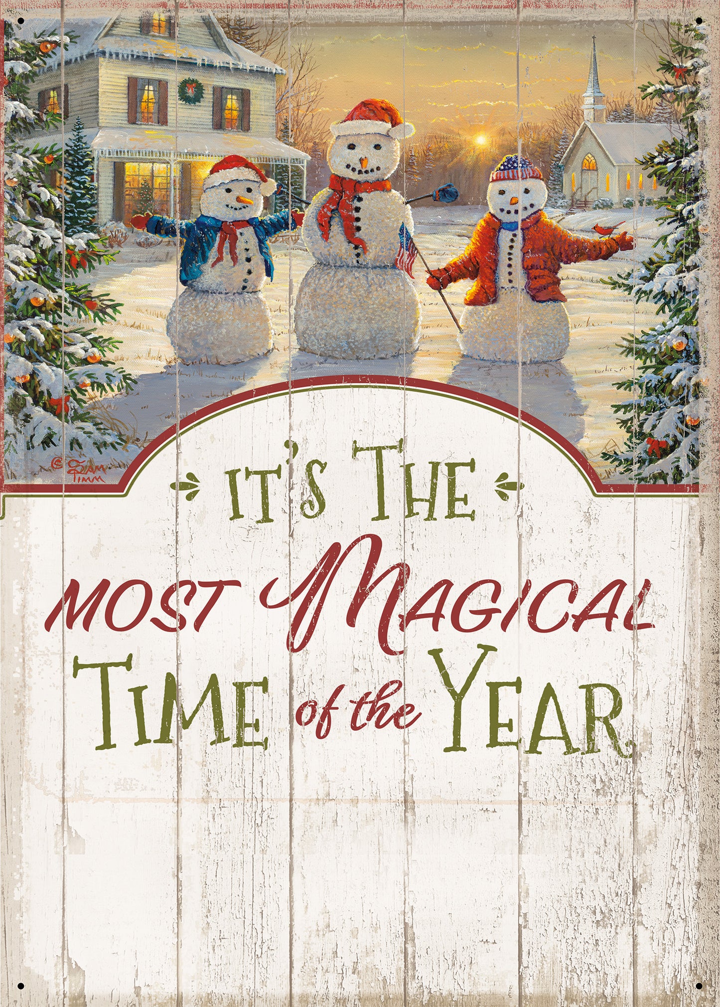 Holiday Greeters - 12" x 16.75" Tin Sign