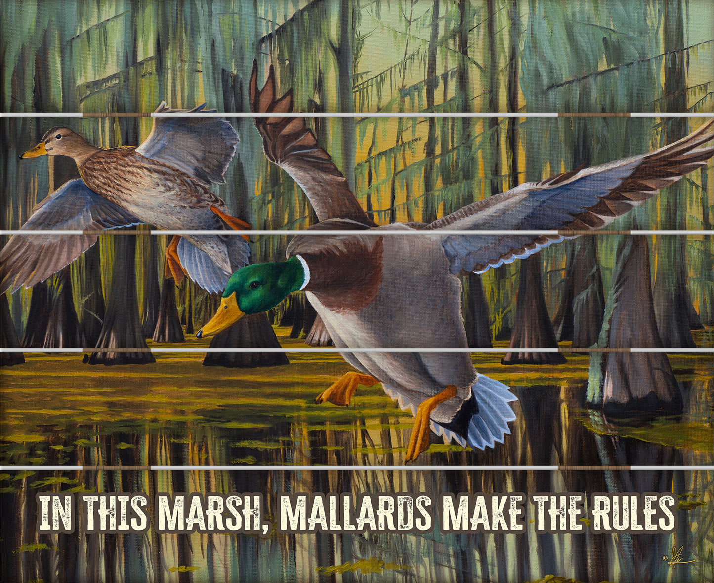 Timber Greenheads - 18" x 22" Pallet Wall Art