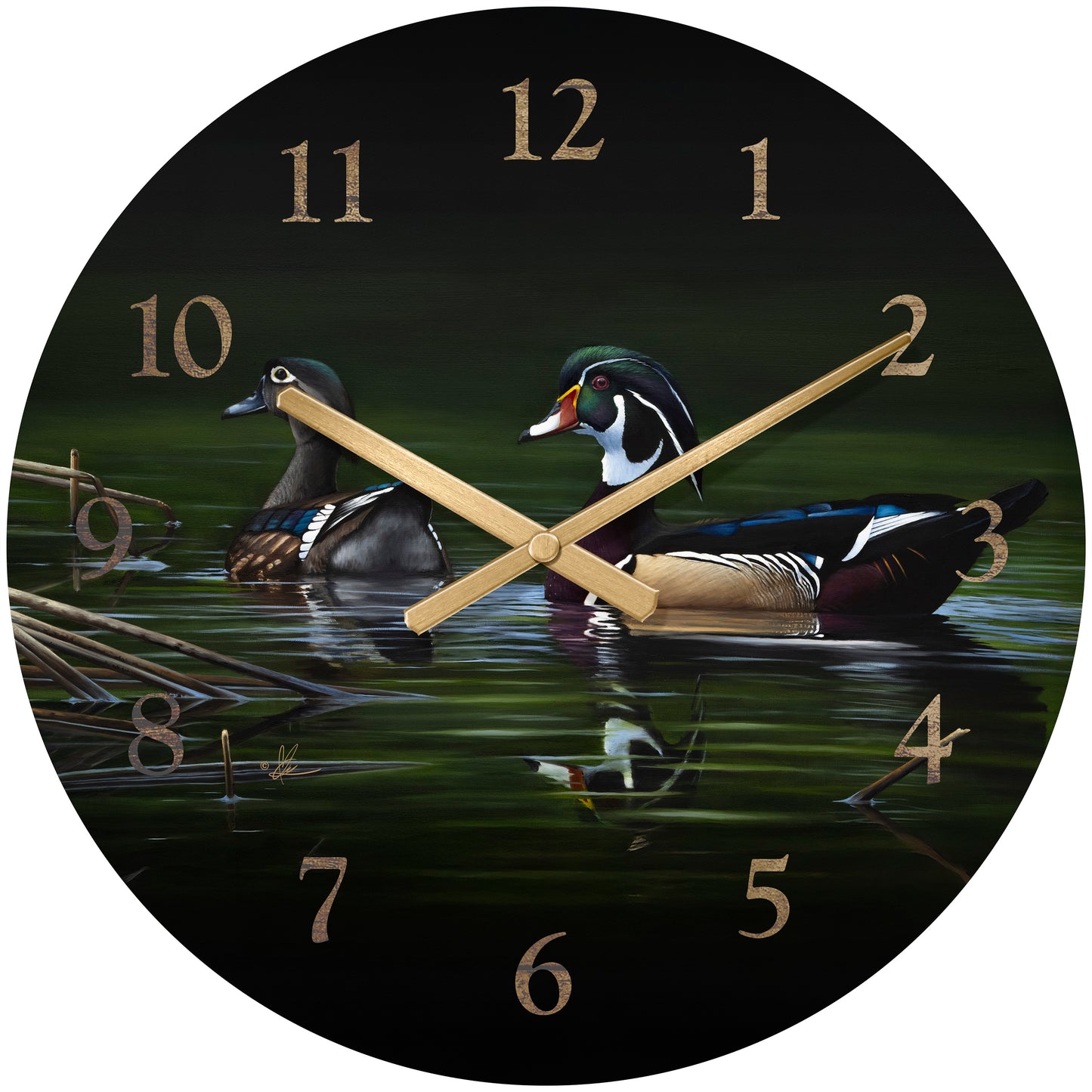 A Day at Bird Haven - 21" Round Clock