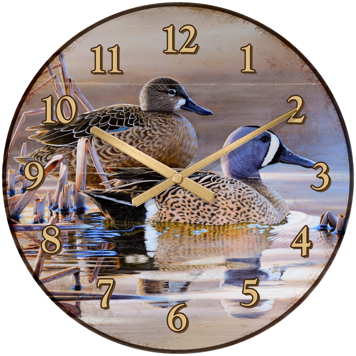 Early Morning Blues - 21" Round Clock