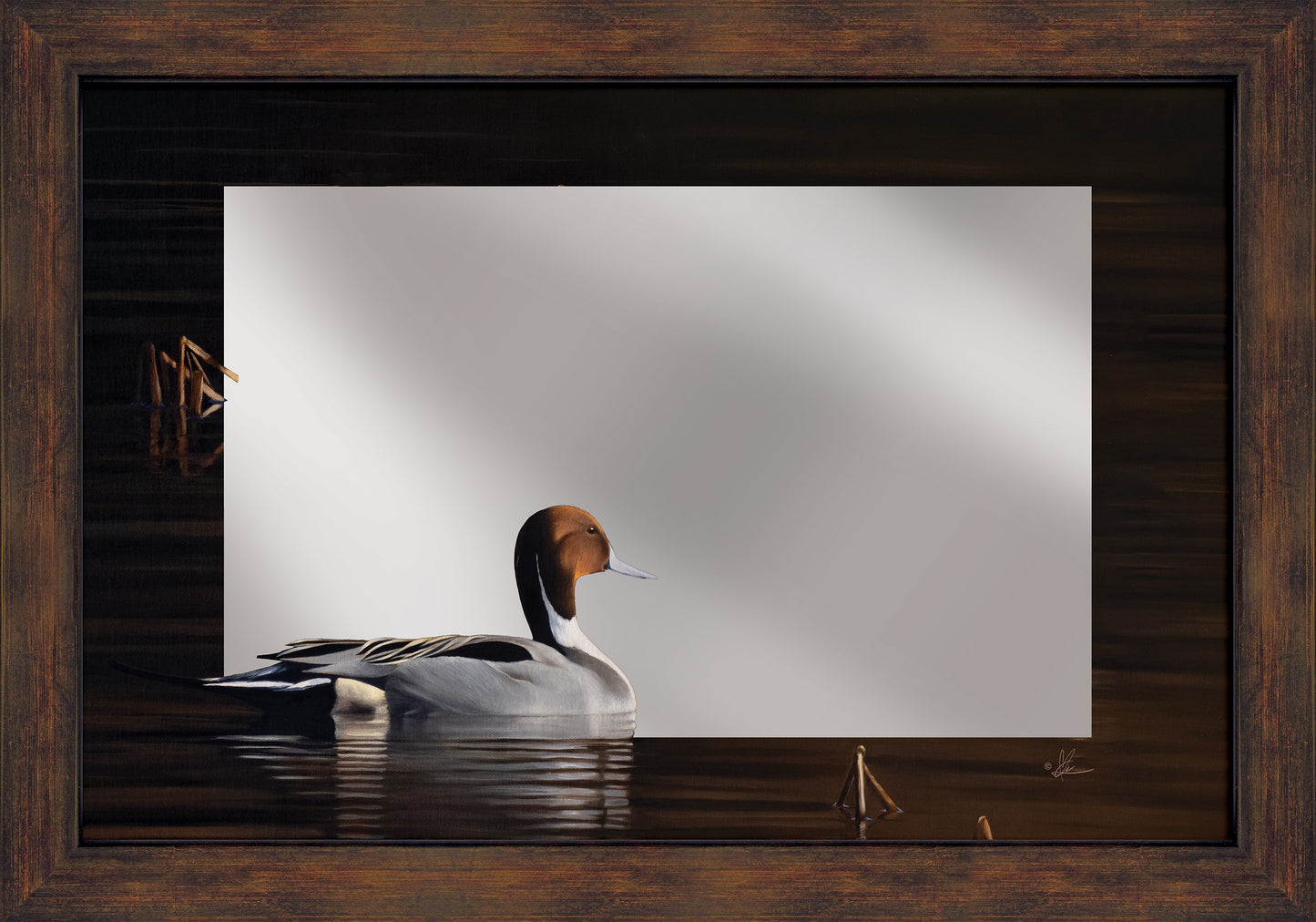 Chasing the Setting Sun - 16" x 24" Mirror Framed Barnwood