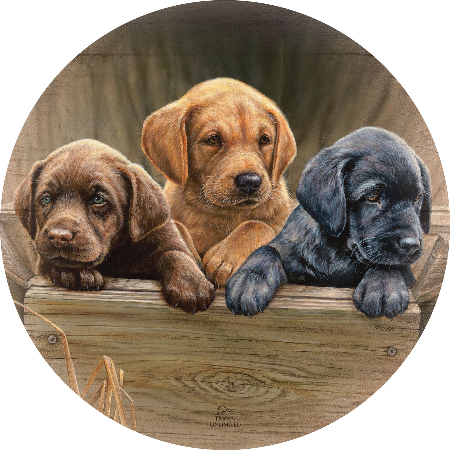 All Hands on Deck 21" Round Wood Sign - Official Ducks Unlimited Art