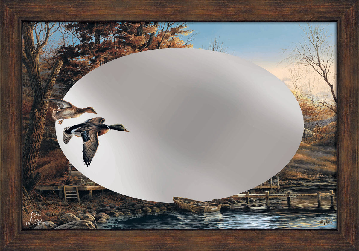 Autumn Shoreline 16" x 24" Mirror Framed Barnwood - Official Ducks Unlimited Art