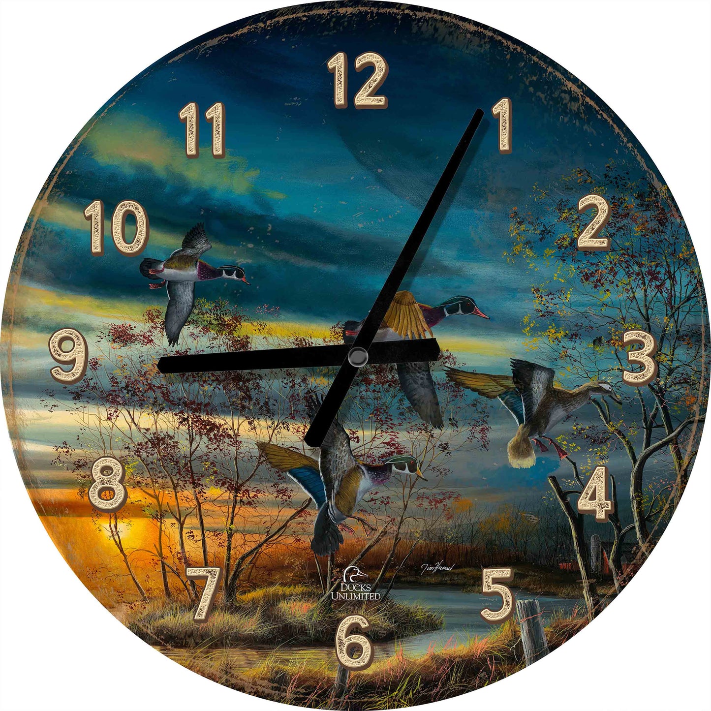 Autumn Splendor 21" Round Clock - Official Ducks Unlimited
