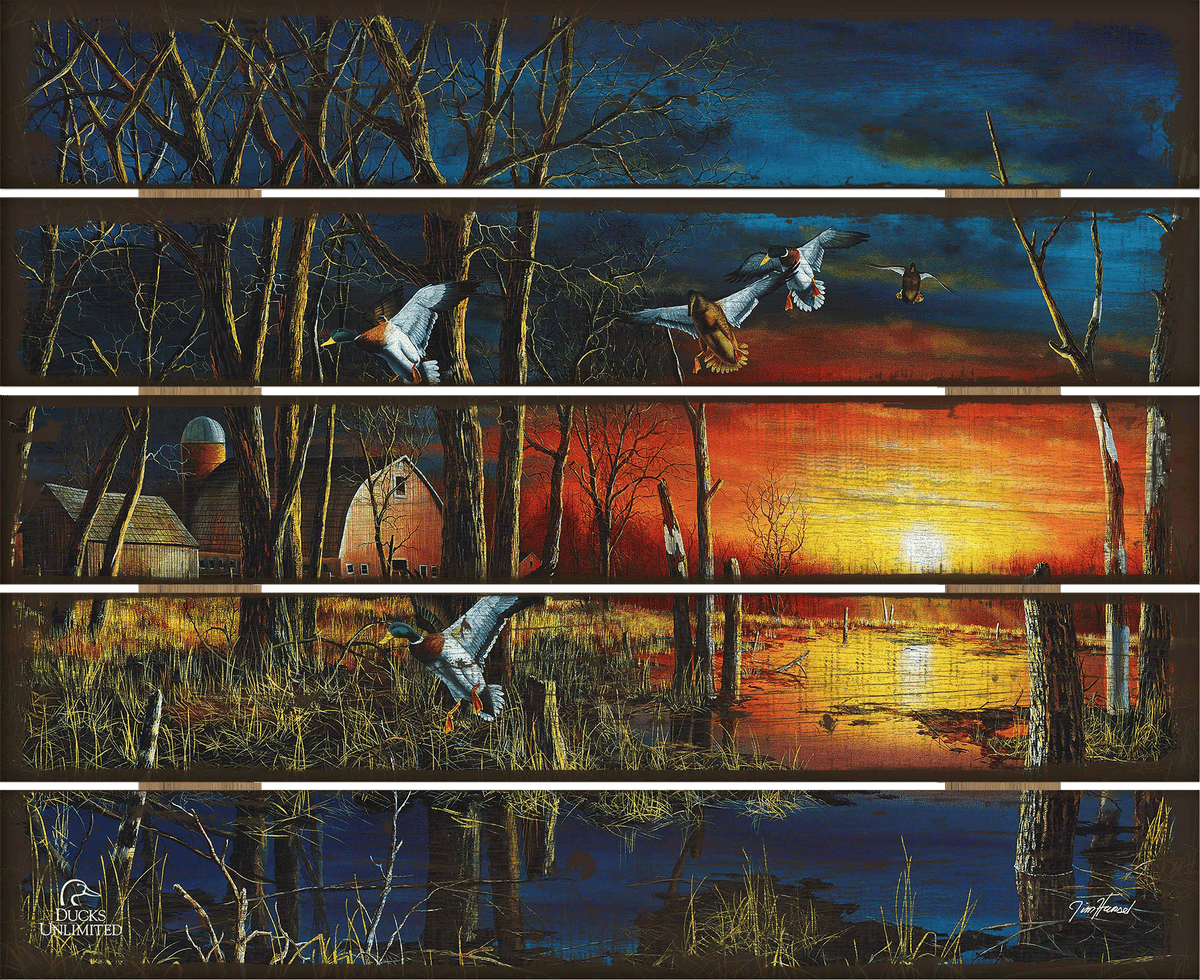 Autumn Visitors 18" x 22" Pallet Wall Art - Official Ducks Unlimited Art