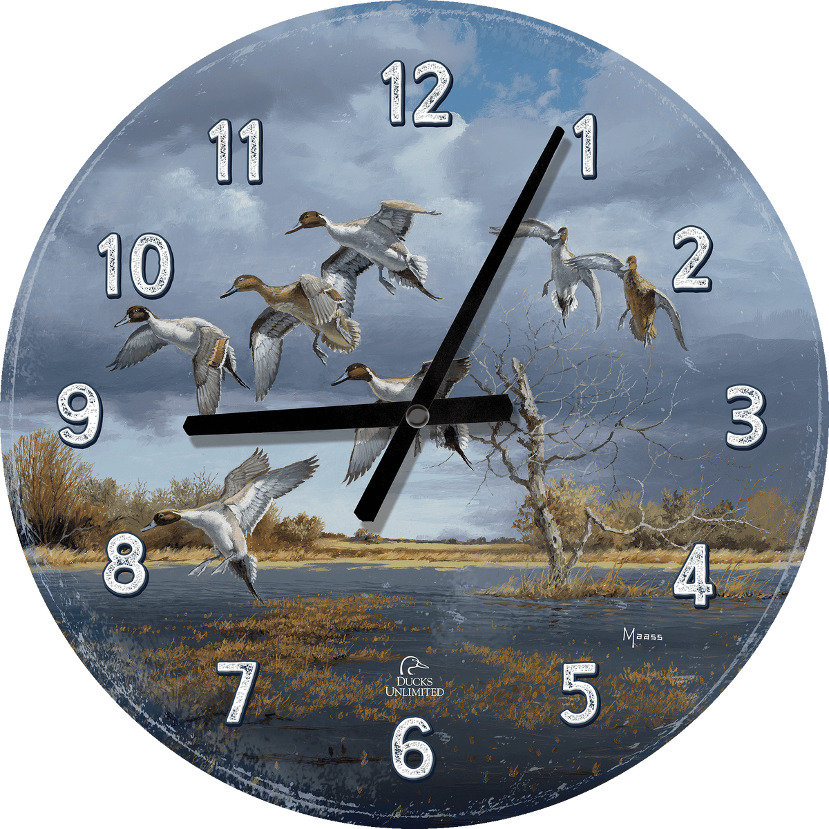 Autumn's Bounty 21" Round Clock - Official Ducks Unlimited Art