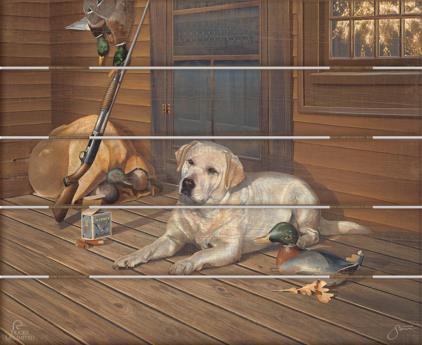 Bountiful Day Yellow Lab 18" x 22" Pallet Wall Art - Official Ducks Unlimited Art