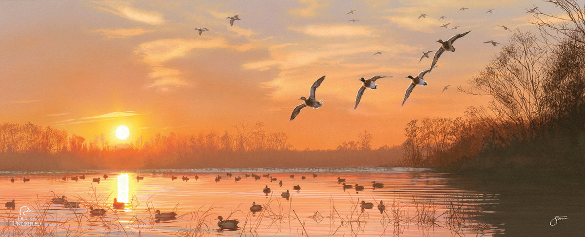 End of a Great Day 12" x 30" Wood Sign - Official Ducks Unlimited Art