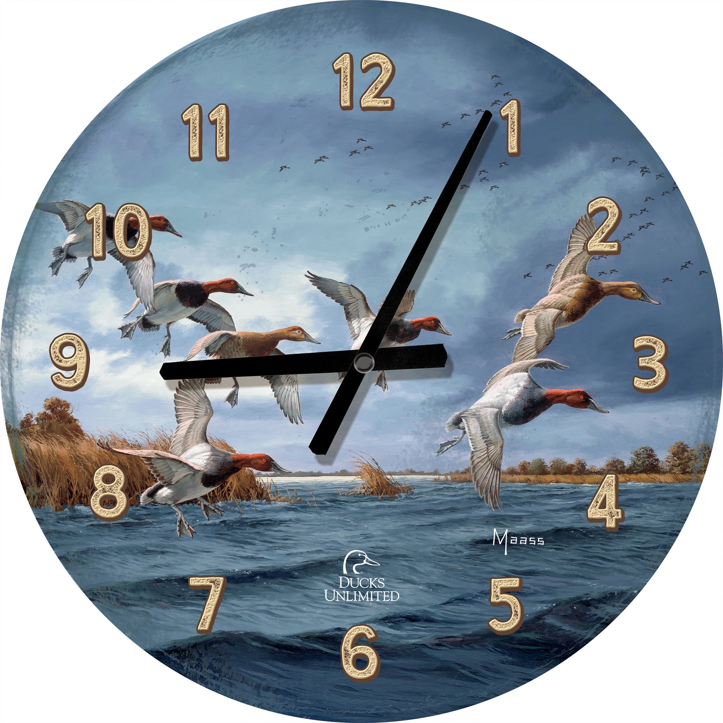 Fruits of Your Labor Canvasbacks 21" Round Clock - Official Ducks Unlimited Art