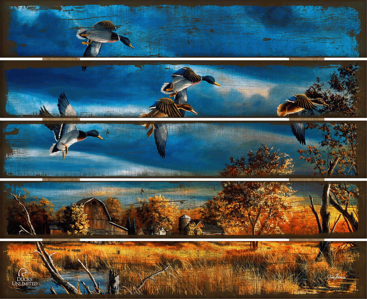 Morning Mallards 18" x 22" Pallet Wall Art - Official Ducks Unlimited Art