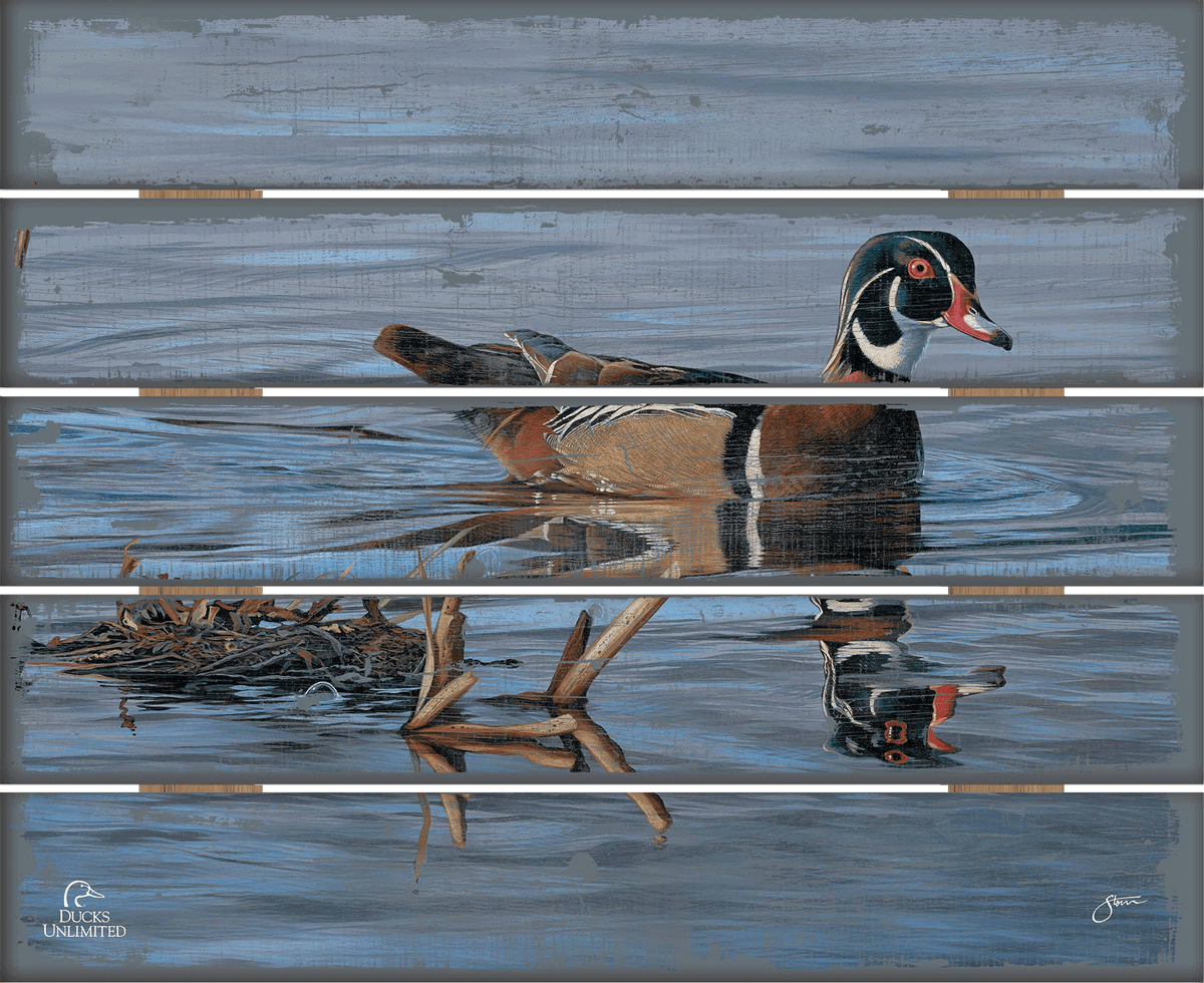 Morning Stroll 18" x 22" Pallet Wall Art - Official Ducks Unlimited Art