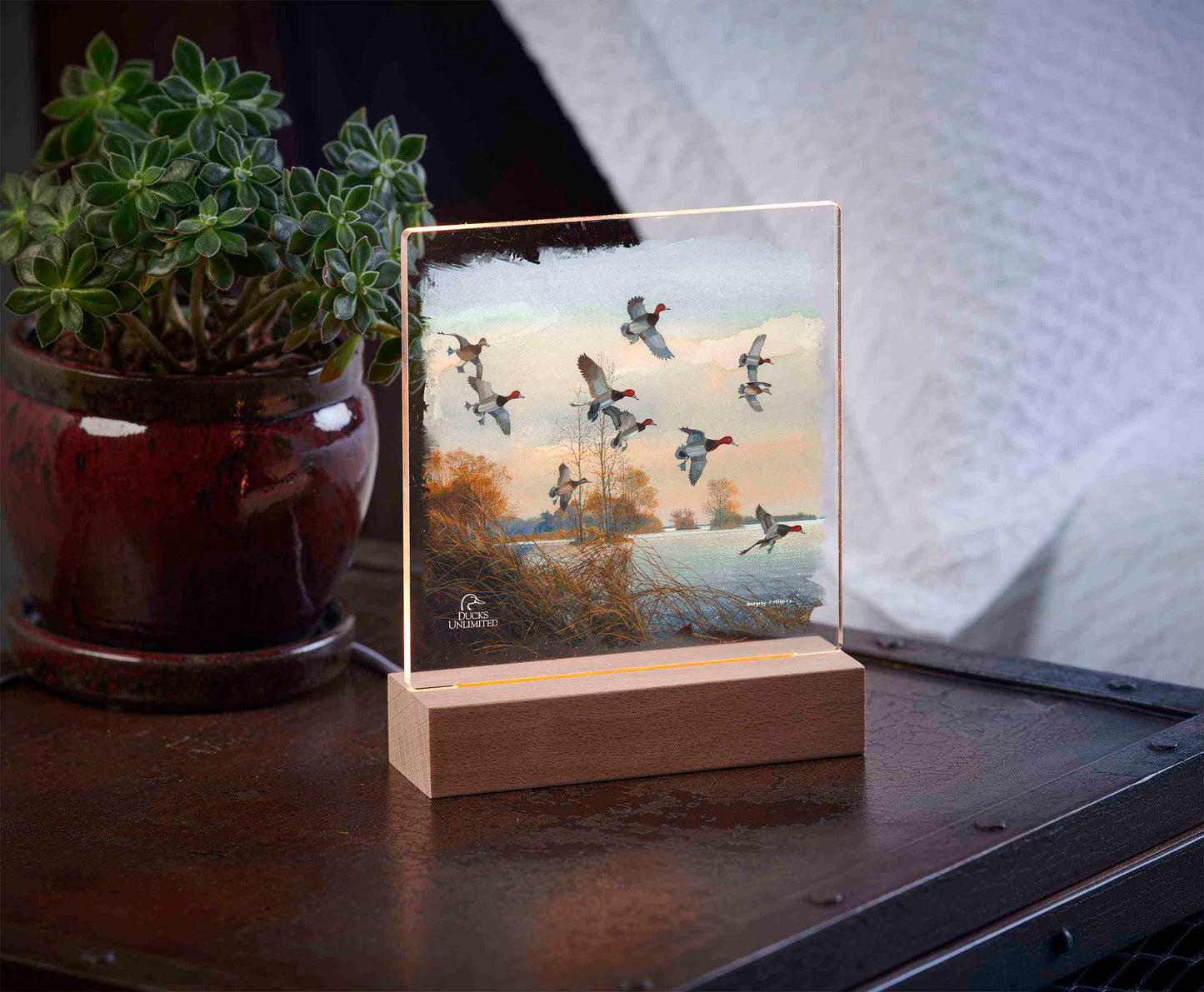 Redheads Redoubt 6.37" x 6" Acrylic Nightlights - Official Ducks Unlimited Art