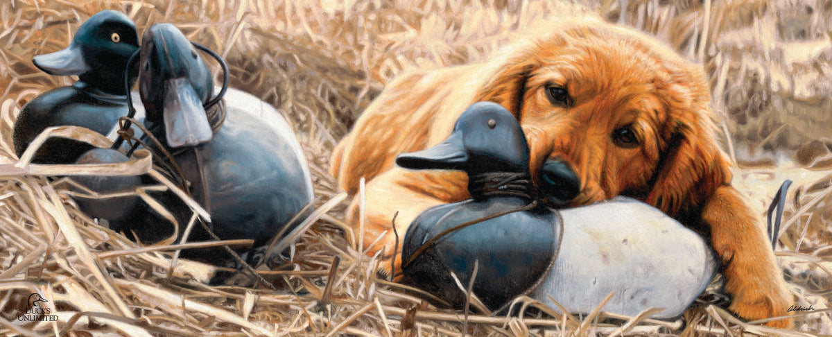 Shore Lunch 12" x 30" Wood Sign - Official Ducks Unlimited Art
