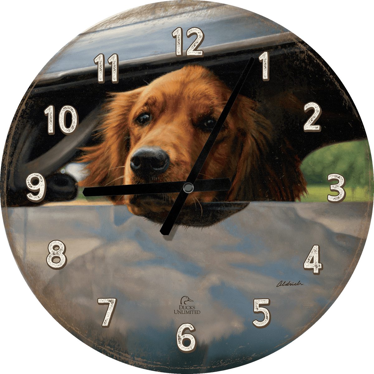 What's the Hold Up - 21" Round Clock - Official Ducks Unlimited Art