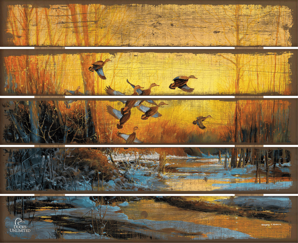Winter Blacks - 21" x 22" Pallet Wall Art - Official Ducks Unlimited Art