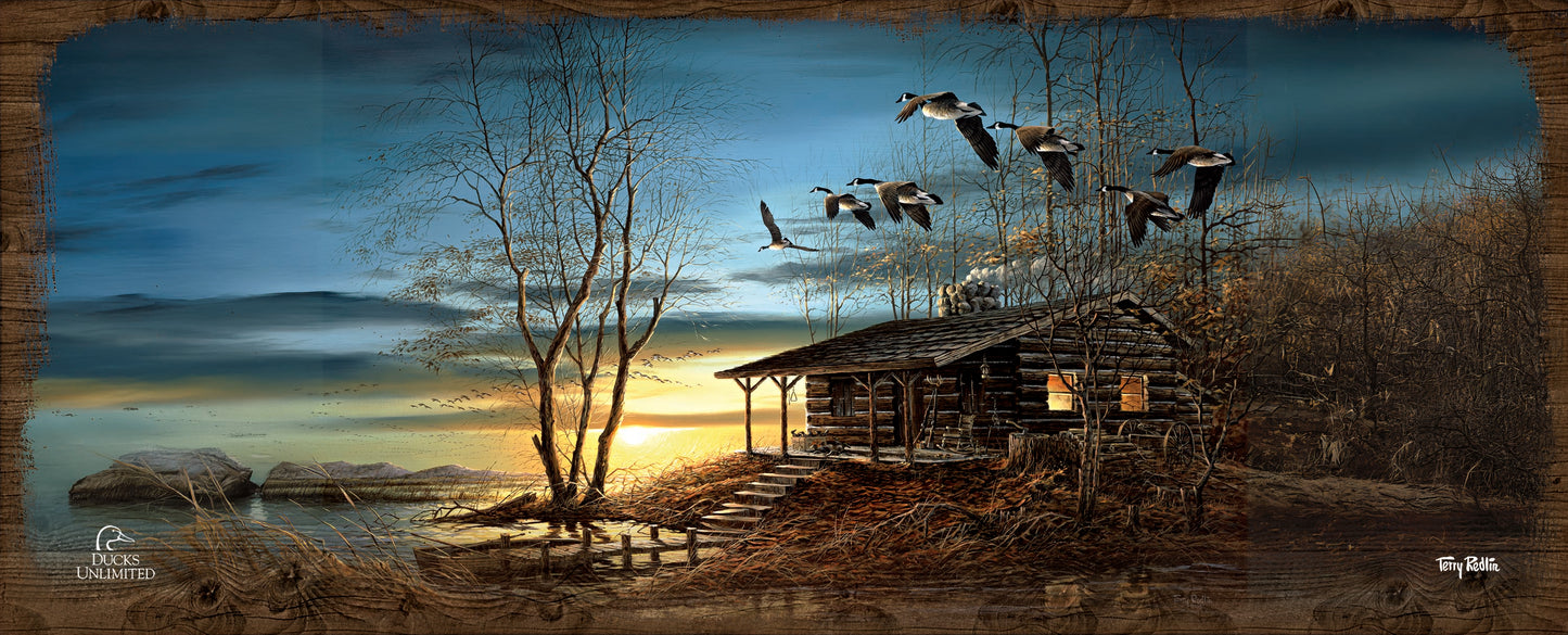 Evening Retreat 12" x 30" Wood Sign - Official Ducks Unlimited Art