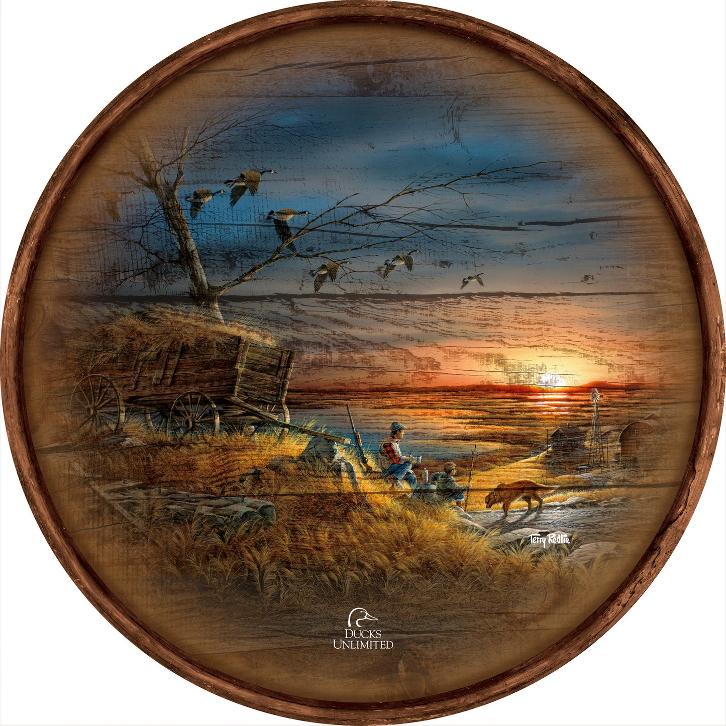 Lifetime Companions 21" Round Wood Sign - Official Ducks Unlimited Art