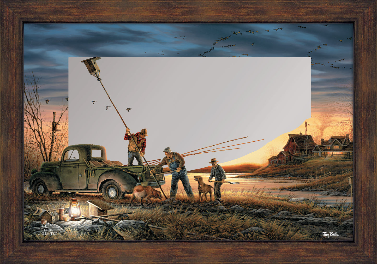 The Conservationists 16" x 24" Mirror Framed Barnwood - Official Ducks Unlimited Art