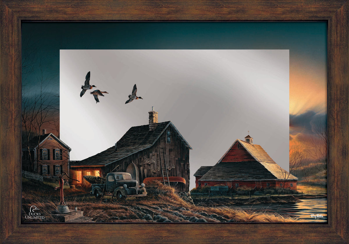 Prepared for the Season 16" x 24" Mirror Framed Barnwood - Official Ducks Unlimited Art