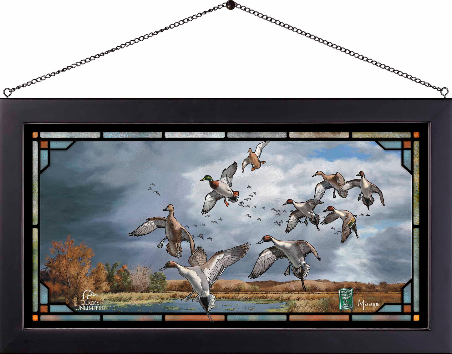 Fruits of Your Labor Pintails and Mallards Stained Glass Art - Official Ducks Unlimited Art