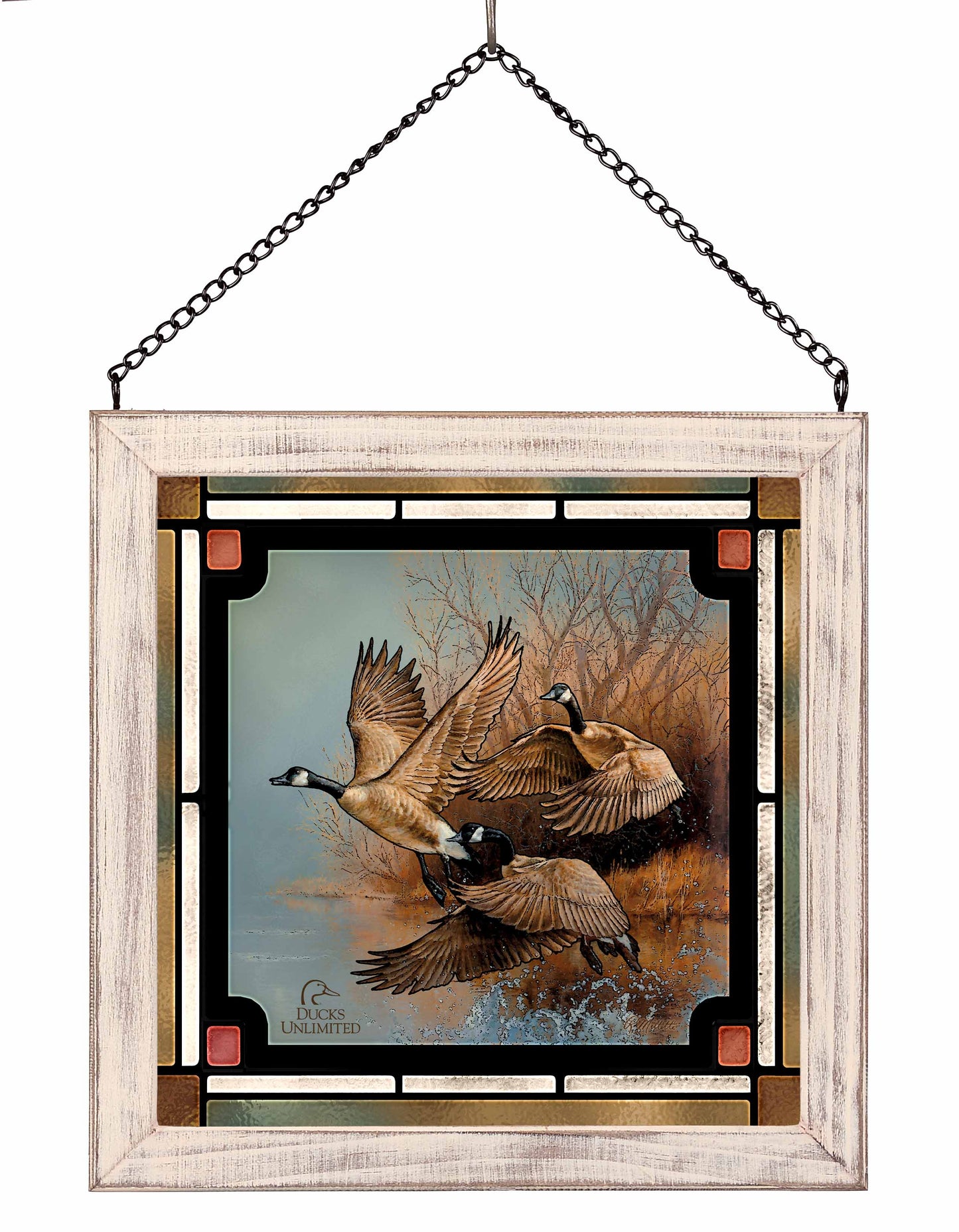 Taking Flight Canada Geese Stained Glass Art - Official Ducks Unlimited Art