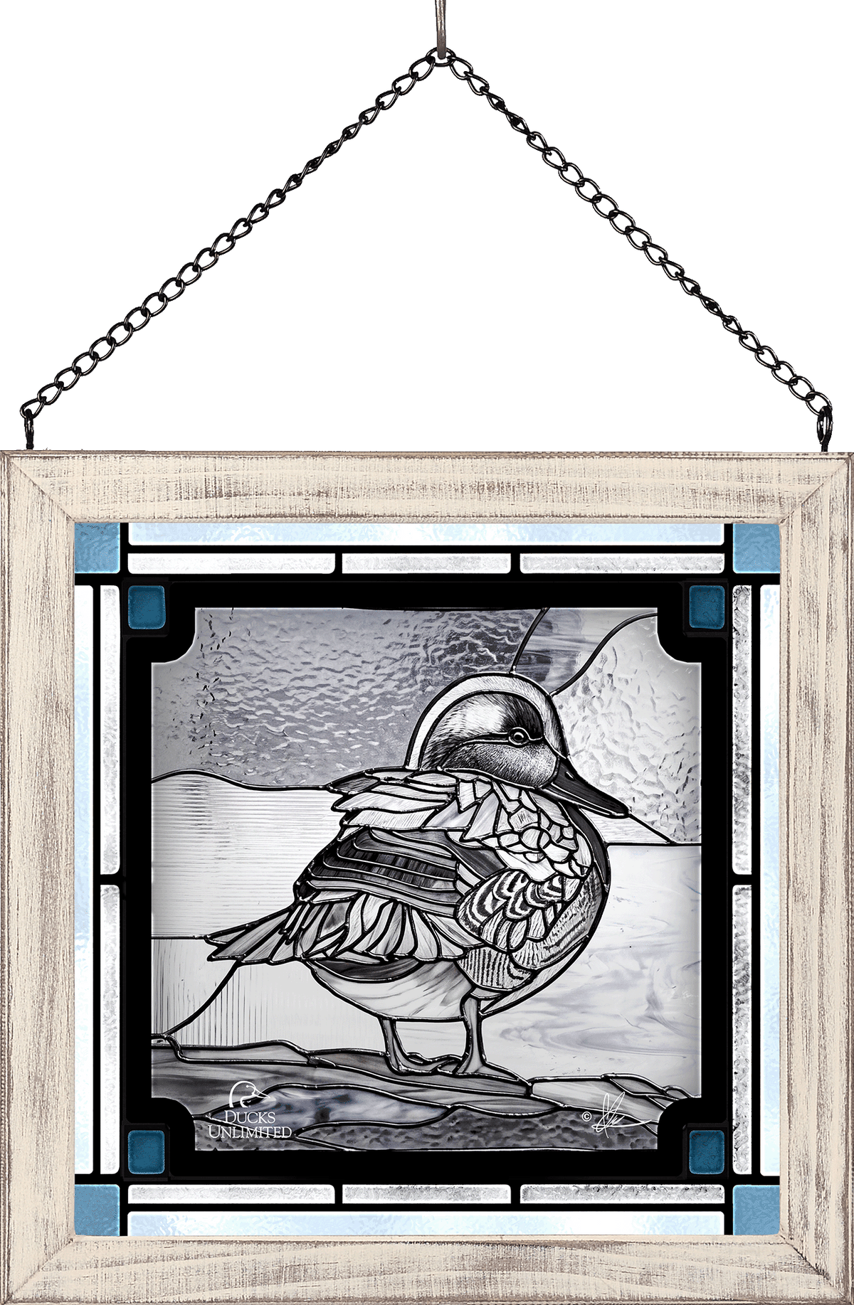 Green Winged Study Stained Glass Art - Official Ducks Unlimited Art