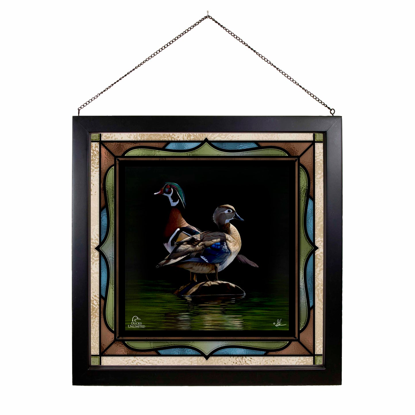 Low Water Rising Stained Glass Art - Official Ducks Unlimited Art