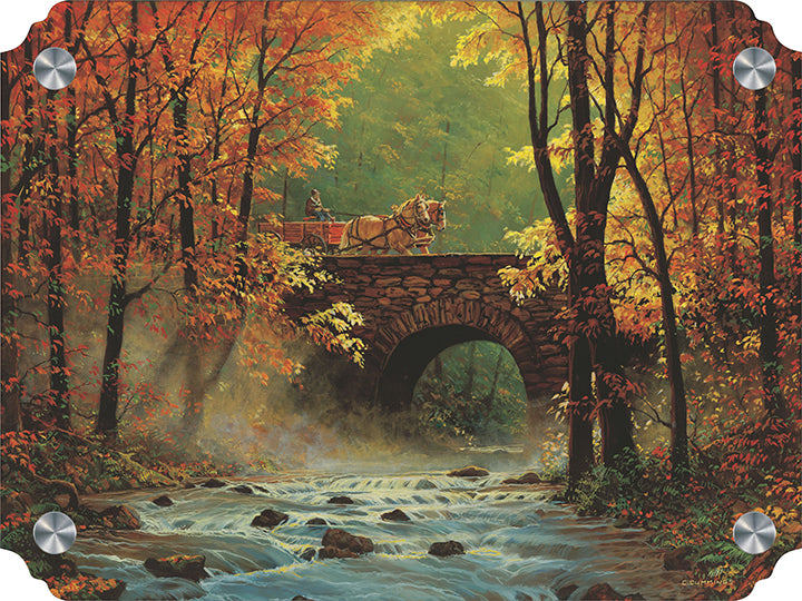 Autumn Bridge Belgians Acrylic Wall Art & Home Decor Acrylic Decor